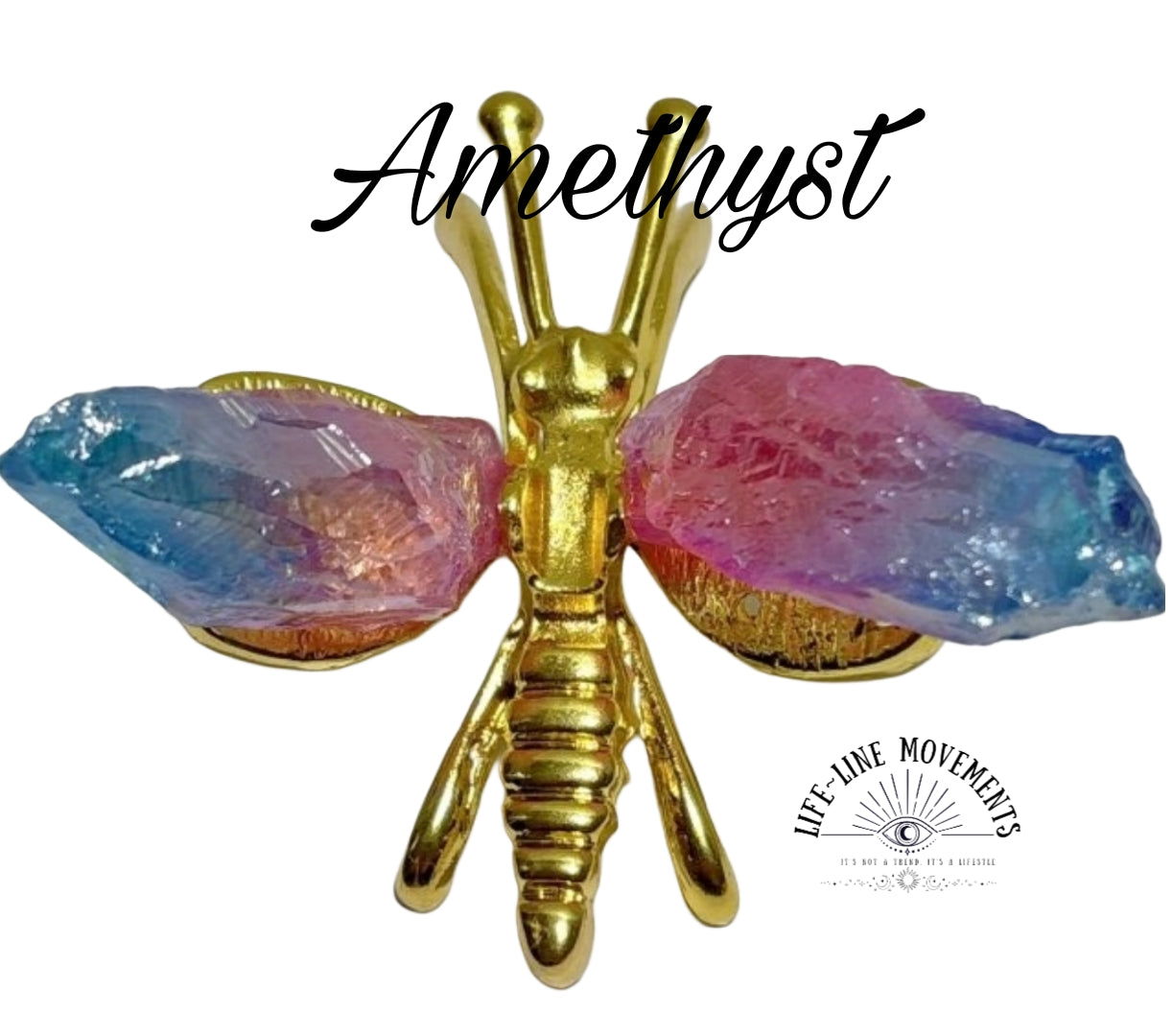 Aura Blue Pink Green Amethyst Dragonfly
